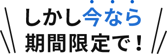 しかし今なら!期間限定で!